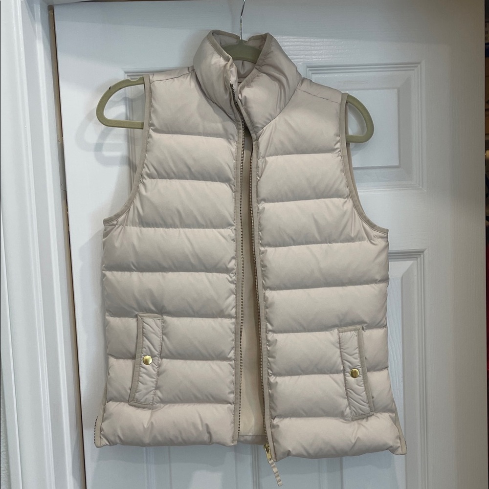 J. Crew Off-White Puffer Vest